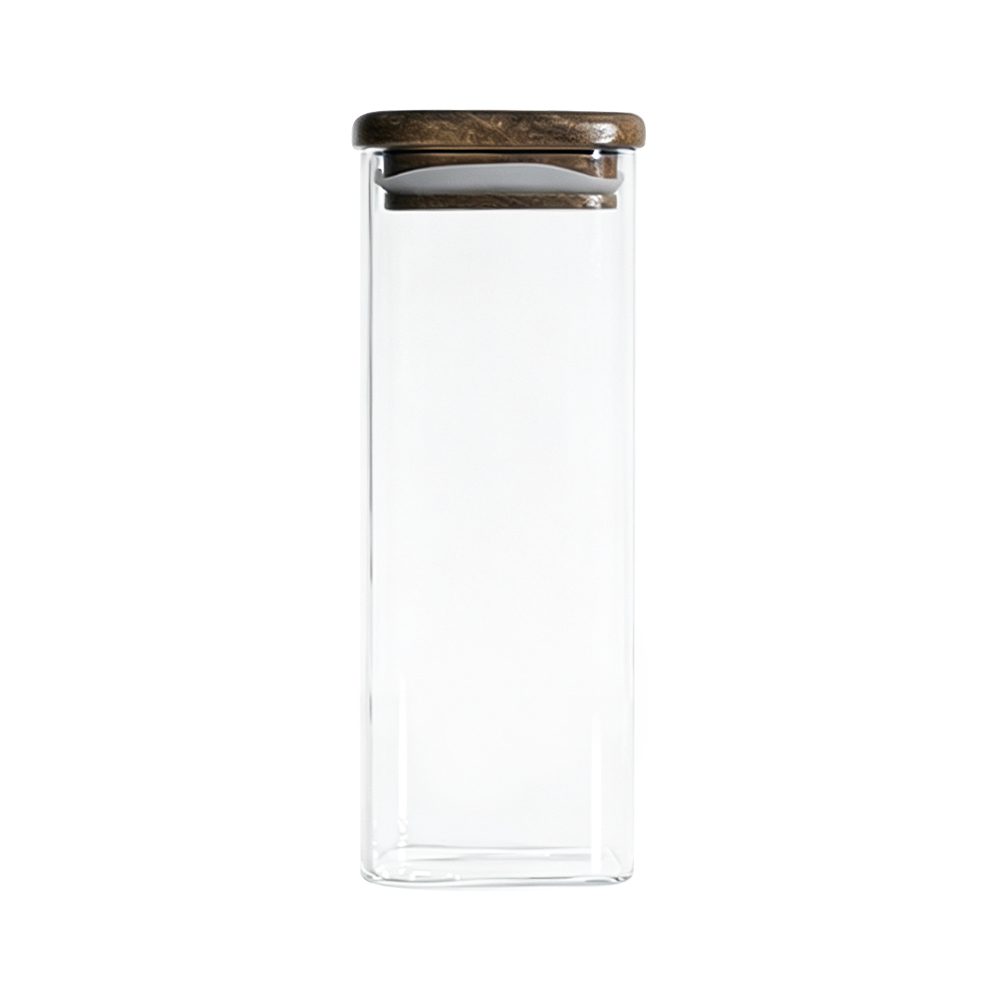 Acacia Wood Lid Borosilicate Glass Storage Jar