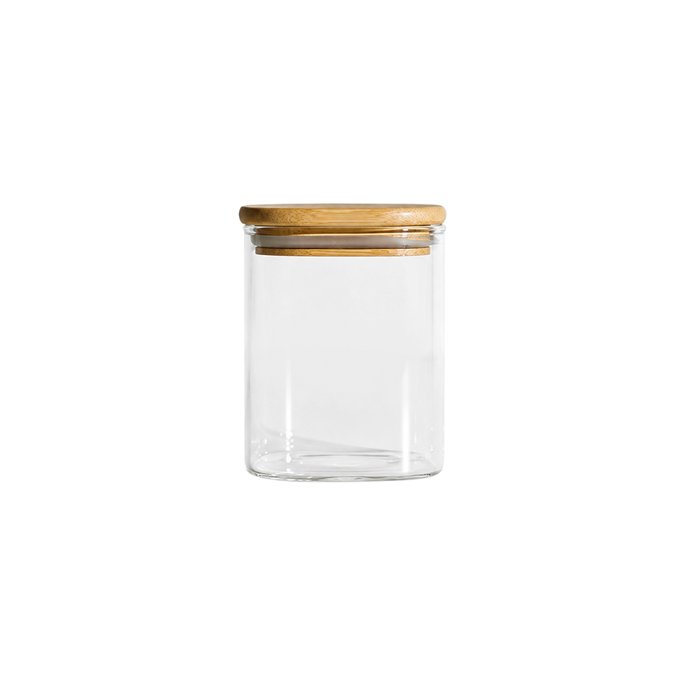 Bamboo Lid Borosilicate Glass Storage Jar