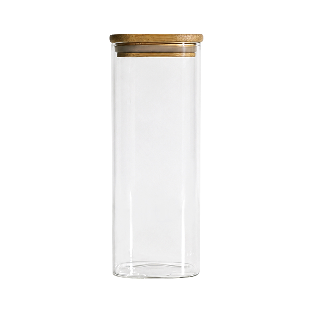 Bamboo Lid Borosilicate Glass Storage Jar