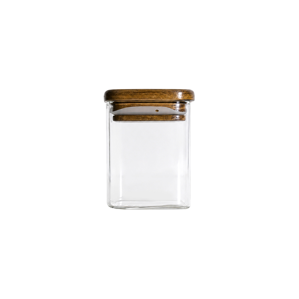 Acacia Wood Lid Borosilicate Glass Storage Jar