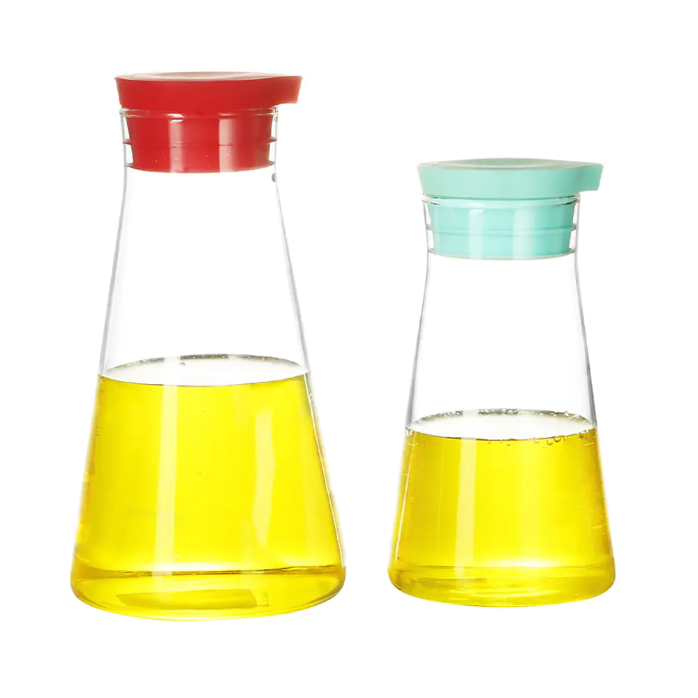 Clear Borosilicate Glass Seasoning Bottle with Threaded Lid