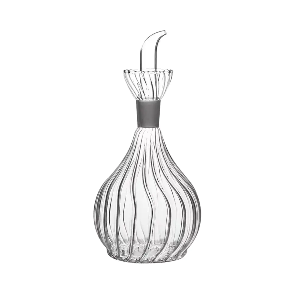Ribbed Glass Oil Dispenser Bottle