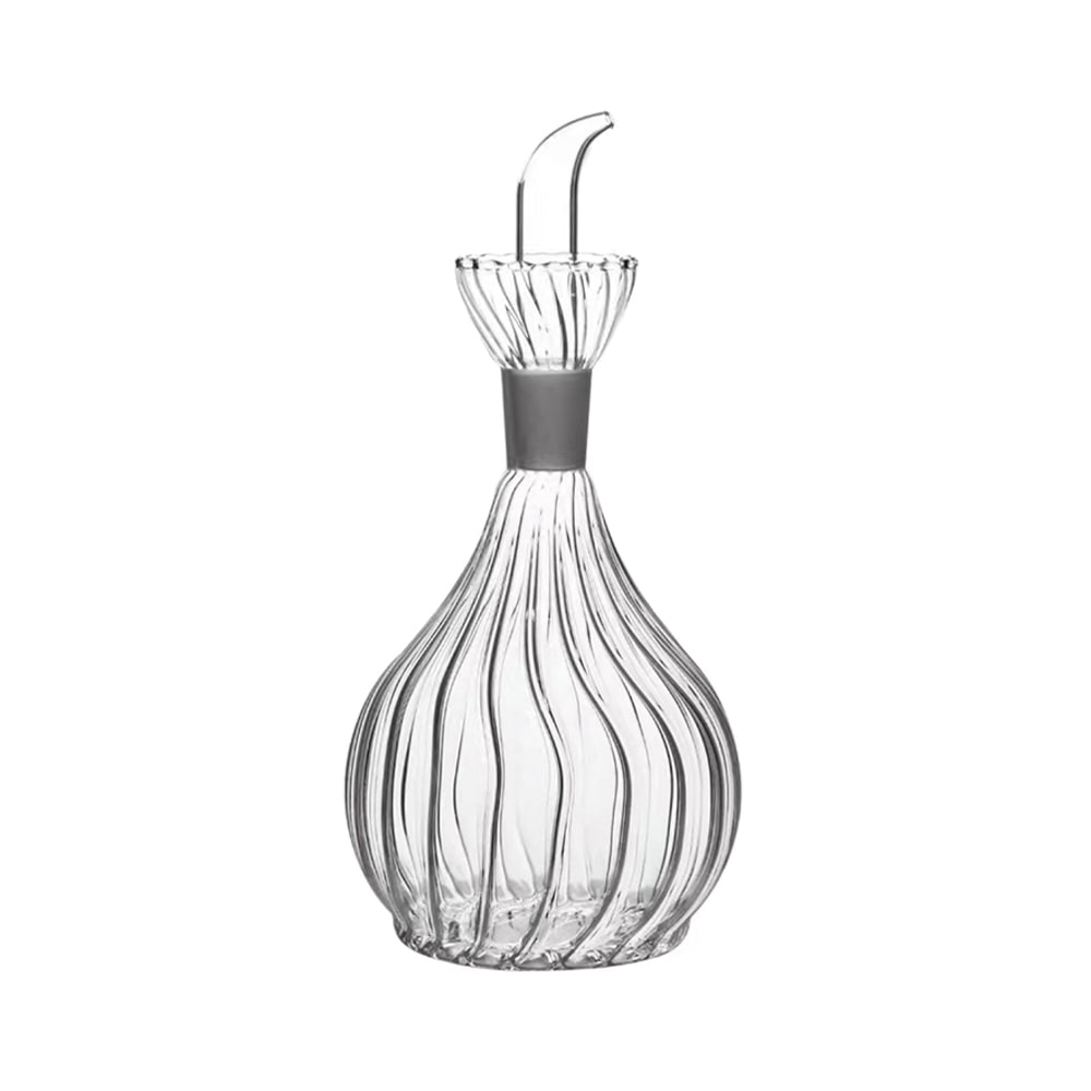 Ribbed Glass Oil Dispenser Bottle