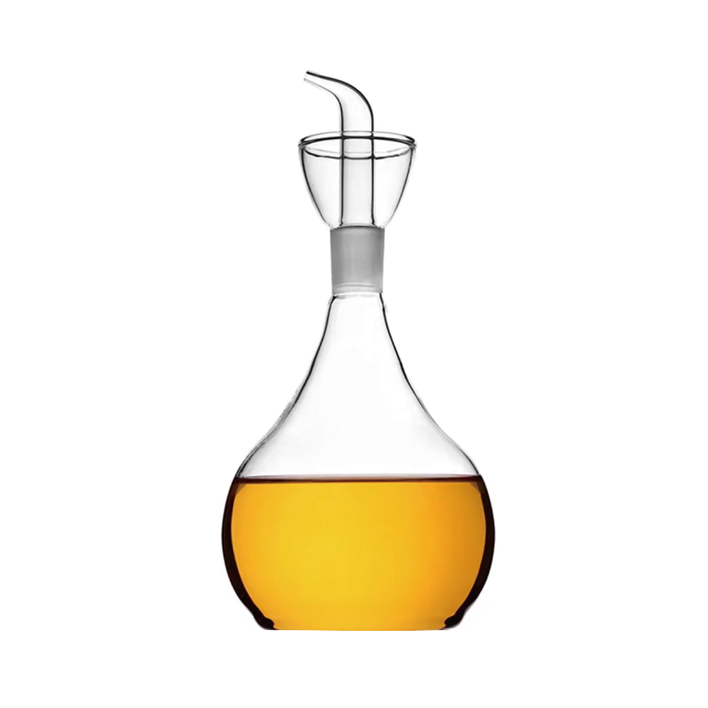Teardrop Glass Oil Dispenser Bottle with Pour Spout